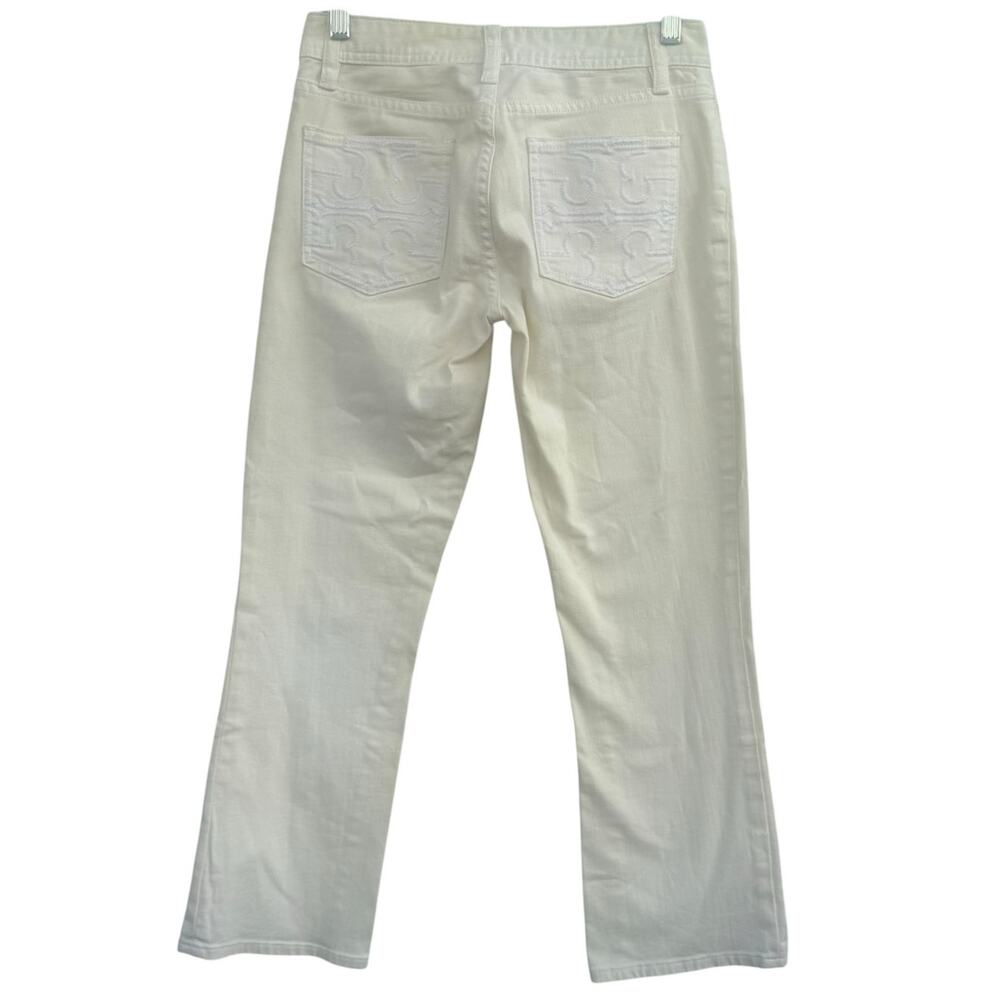 Tory Burch Cropped Slim Bootcut Denim Pants Low Rise Jeans Women Size 25